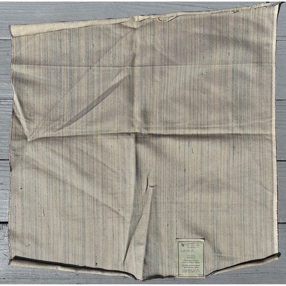 MCM Fabric Beige & Blue Mid-Century Cotton Silk Scalamandre Sample Sewing Supply - Picture 2 of 9